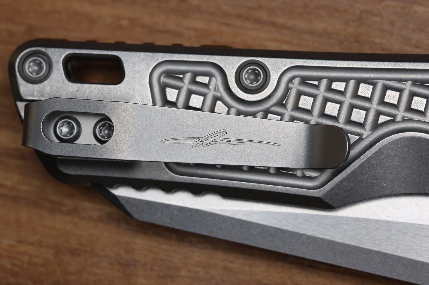 MICROTECH MARFIONE SELECT MSI RAM LOK MINI FLUTED TITANIUM HANDLES W/ BRONZE/DOUBLE VAPOR ACCENTS & STONEWASH M390MK 210M-10FRMS2