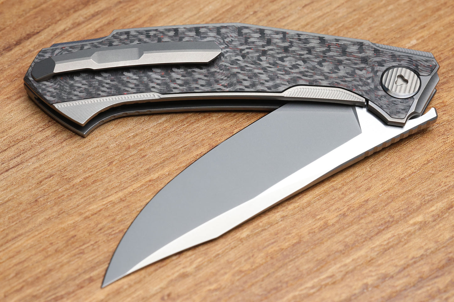 SHIROGOROV PIKE - MAGNACUT BLADE - TITANIUM/RED CARBON FIBER - MRBS (DMITRY SINKEVICH DESIGN)