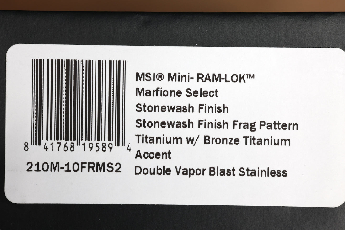 MICROTECH MARFIONE SELECT MSI RAM LOK MINI FLUTED TITANIUM HANDLES W/ BRONZE/DOUBLE VAPOR ACCENTS & STONEWASH M390MK 210M-10FRMS2
