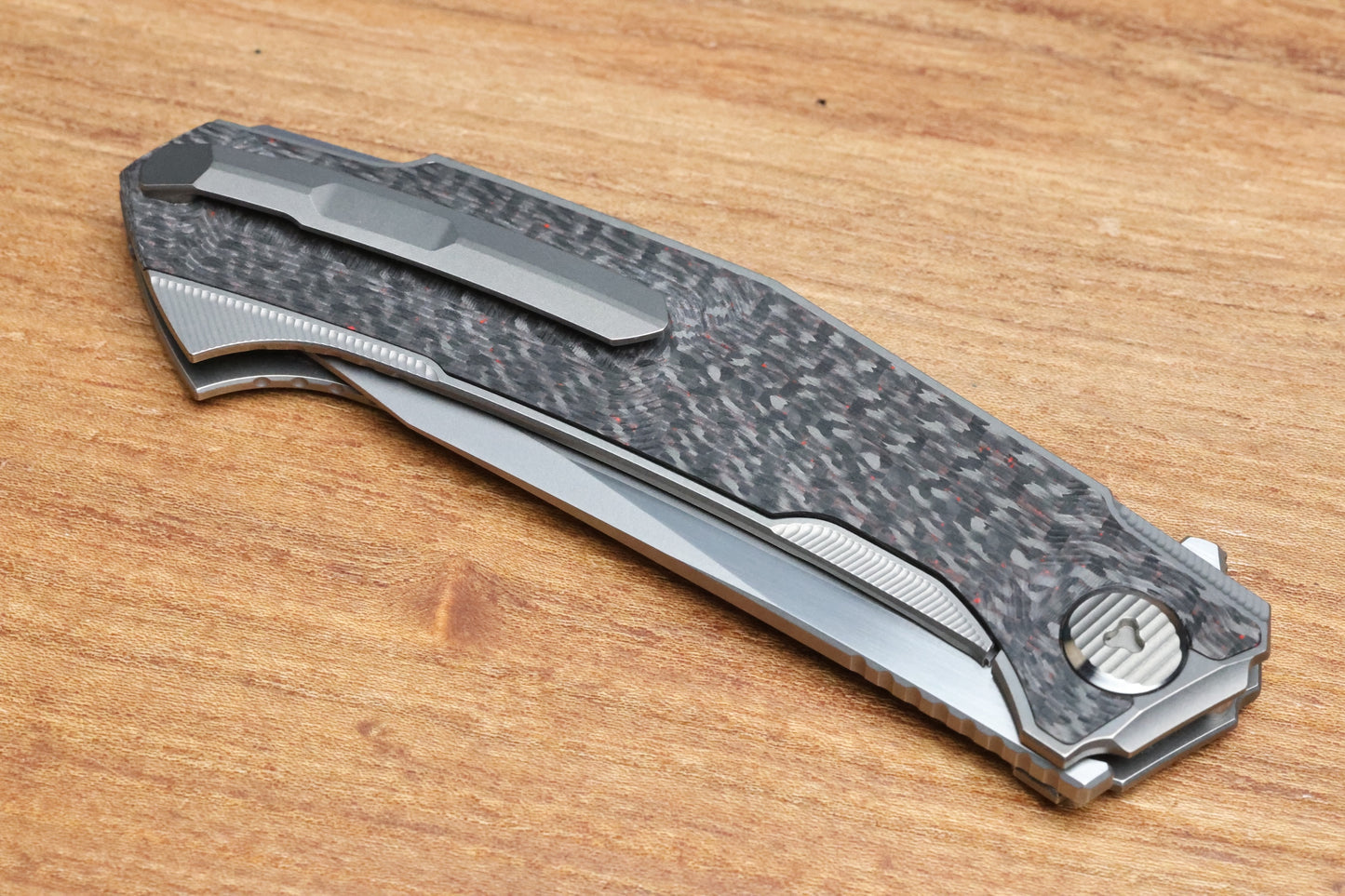 SHIROGOROV PIKE - MAGNACUT BLADE - TITANIUM/RED CARBON FIBER - MRBS (DMITRY SINKEVICH DESIGN)