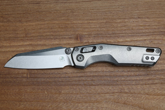 MICROTECH MARFIONE SELECT MSI RAM LOK MINI SLAB SIDE TITANIUM HANDLES W/ DOUBLE VAPOR ACCENTS & BRONZE ACCENTS & STONEWASH M390MK 210M-10MS2