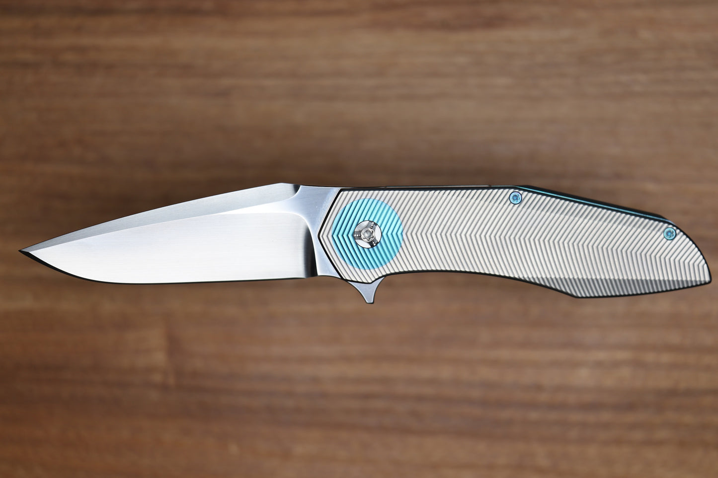 SKIFF MADE BLADES CULPRIT #124 3D MILLED TITANIUM HAND RUBBED CTS-XHP BLADE (PREOWNED)