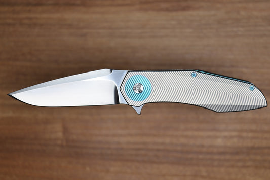 SKIFF MADE BLADES CULPRIT #124 3D MILLED TITANIUM HAND RUBBED CTS-XHP BLADE (PREOWNED)