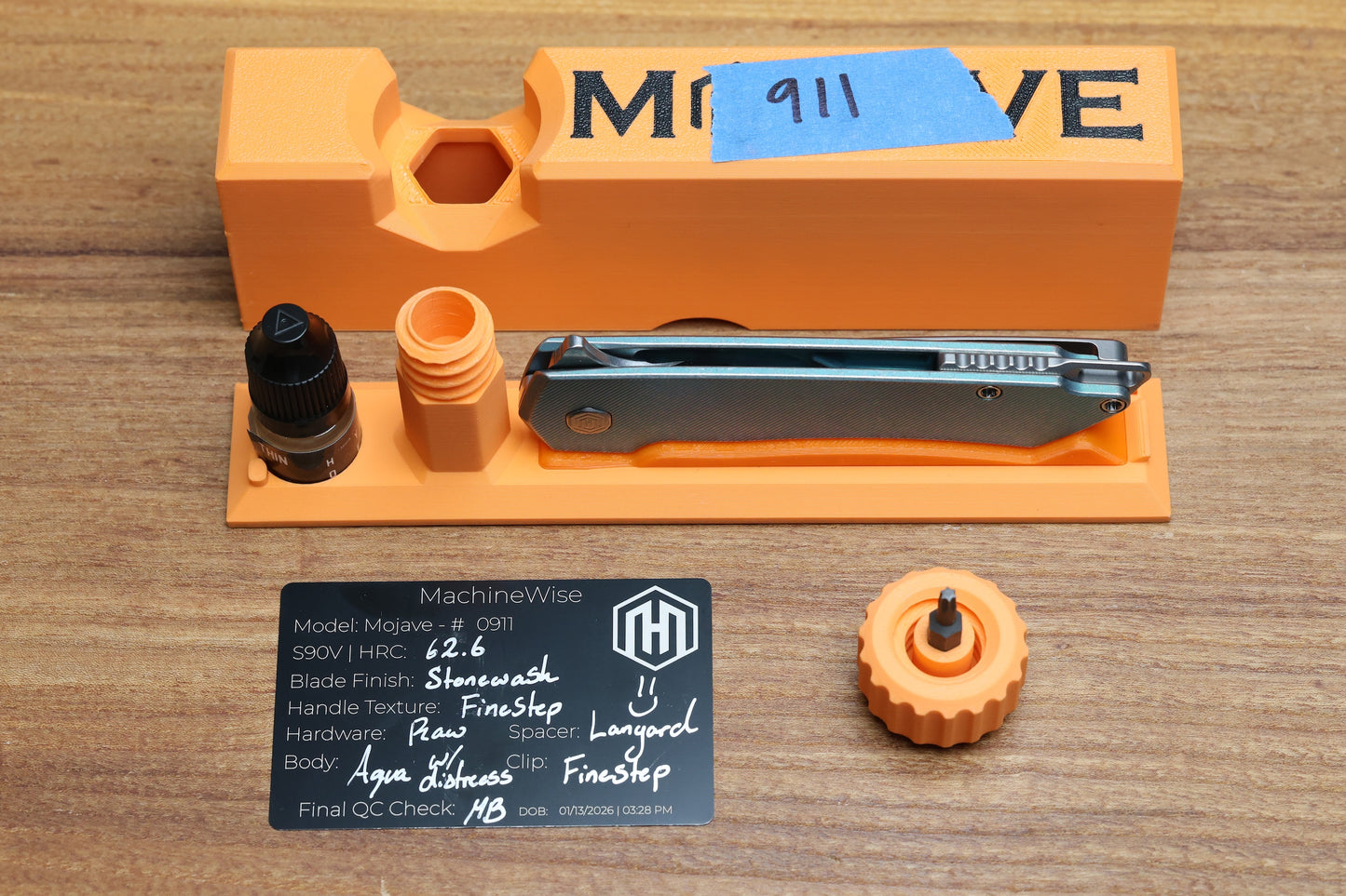 MACHINEWISE MOJAVE #911 - DISTRESSED AQUA w/S90V BLADE