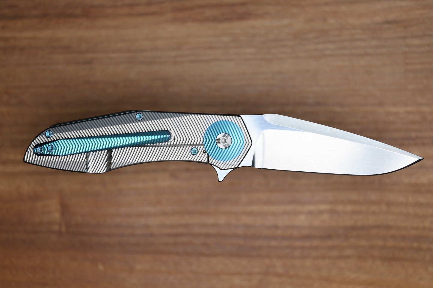 SKIFF MADE BLADES CULPRIT #124 3D MILLED TITANIUM HAND RUBBED CTS-XHP BLADE (PREOWNED)