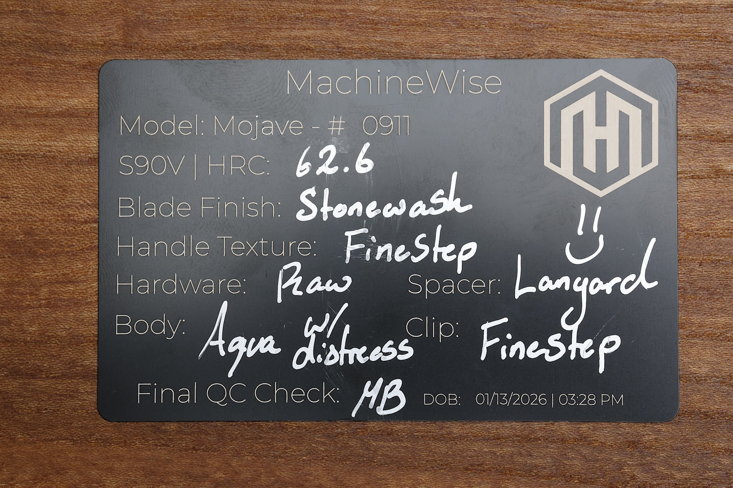MACHINEWISE MOJAVE #911 - DISTRESSED AQUA w/S90V BLADE