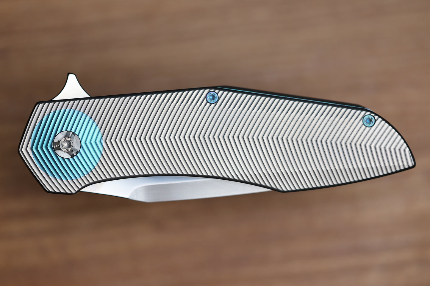 SKIFF MADE BLADES CULPRIT #124 3D MILLED TITANIUM HAND RUBBED CTS-XHP BLADE (PREOWNED)