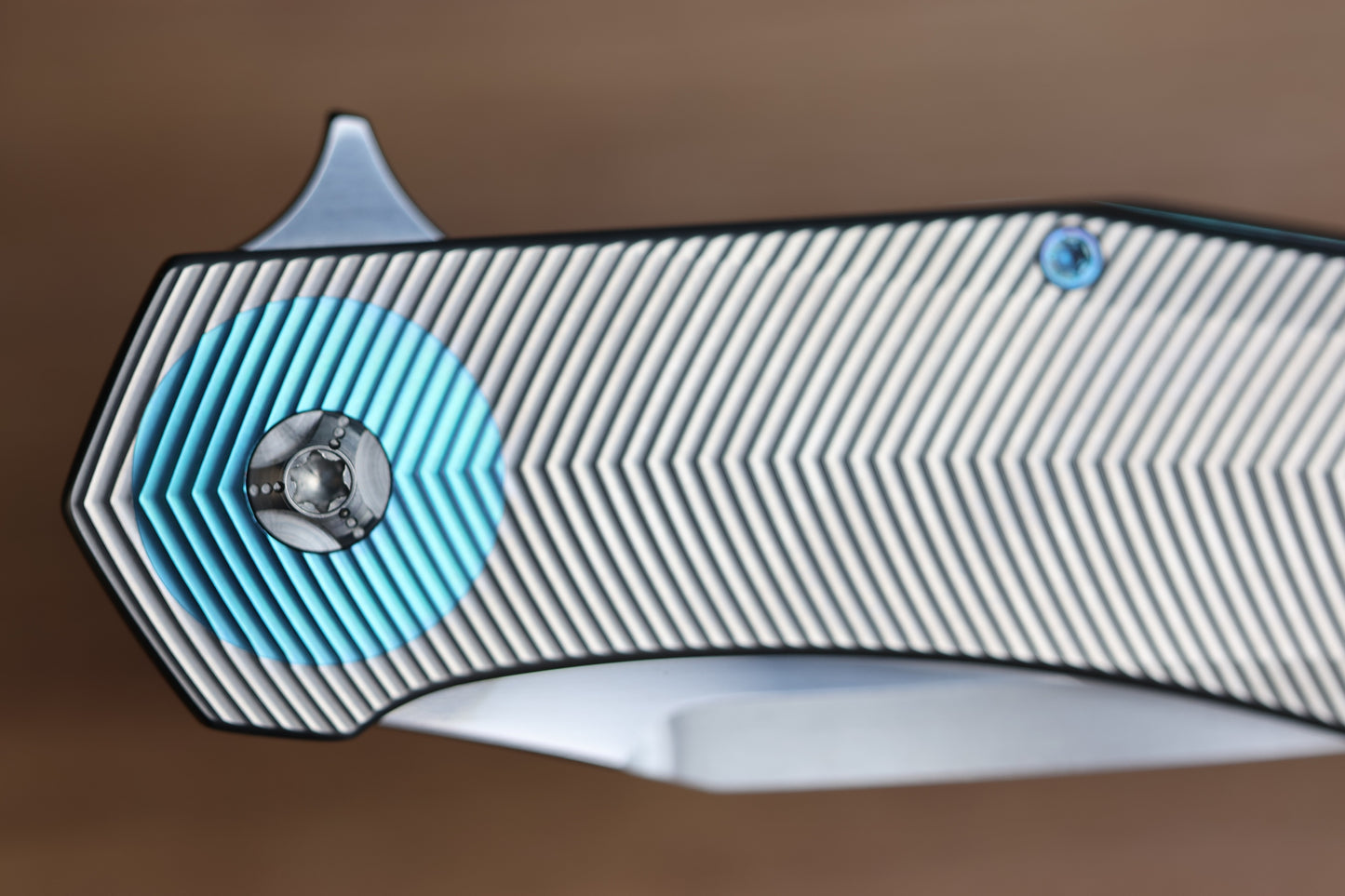 SKIFF MADE BLADES CULPRIT #124 3D MILLED TITANIUM HAND RUBBED CTS-XHP BLADE (PREOWNED)