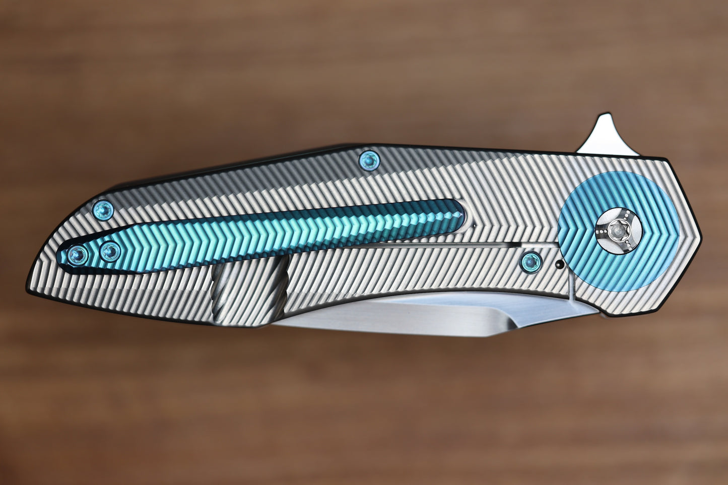 SKIFF MADE BLADES CULPRIT #124 3D MILLED TITANIUM HAND RUBBED CTS-XHP BLADE (PREOWNED)