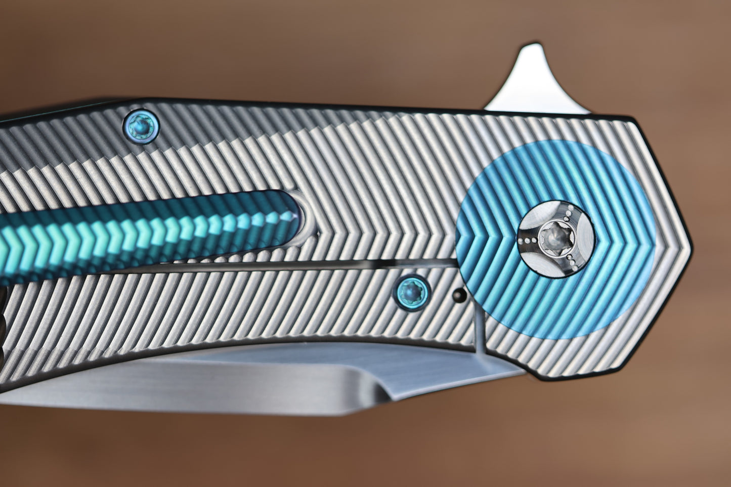 SKIFF MADE BLADES CULPRIT #124 3D MILLED TITANIUM HAND RUBBED CTS-XHP BLADE (PREOWNED)
