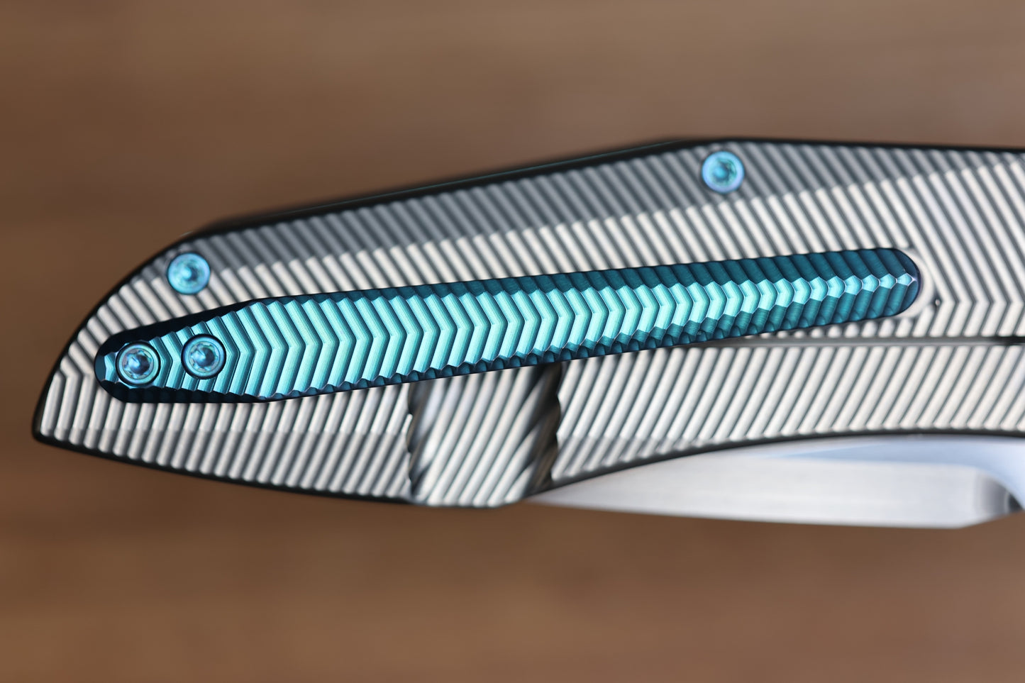 SKIFF MADE BLADES CULPRIT #124 3D MILLED TITANIUM HAND RUBBED CTS-XHP BLADE (PREOWNED)