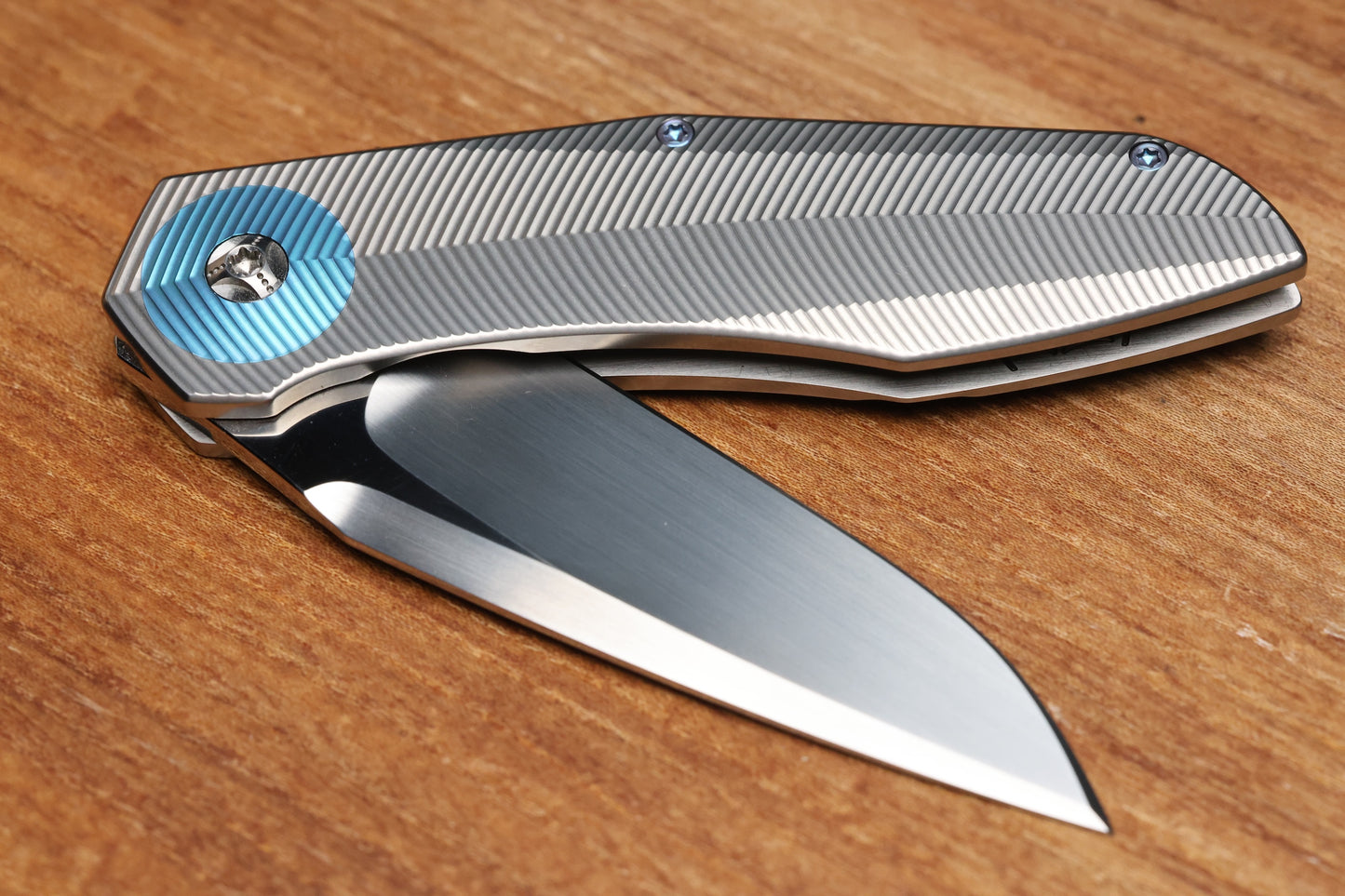 SKIFF MADE BLADES CULPRIT #124 3D MILLED TITANIUM HAND RUBBED CTS-XHP BLADE (PREOWNED)