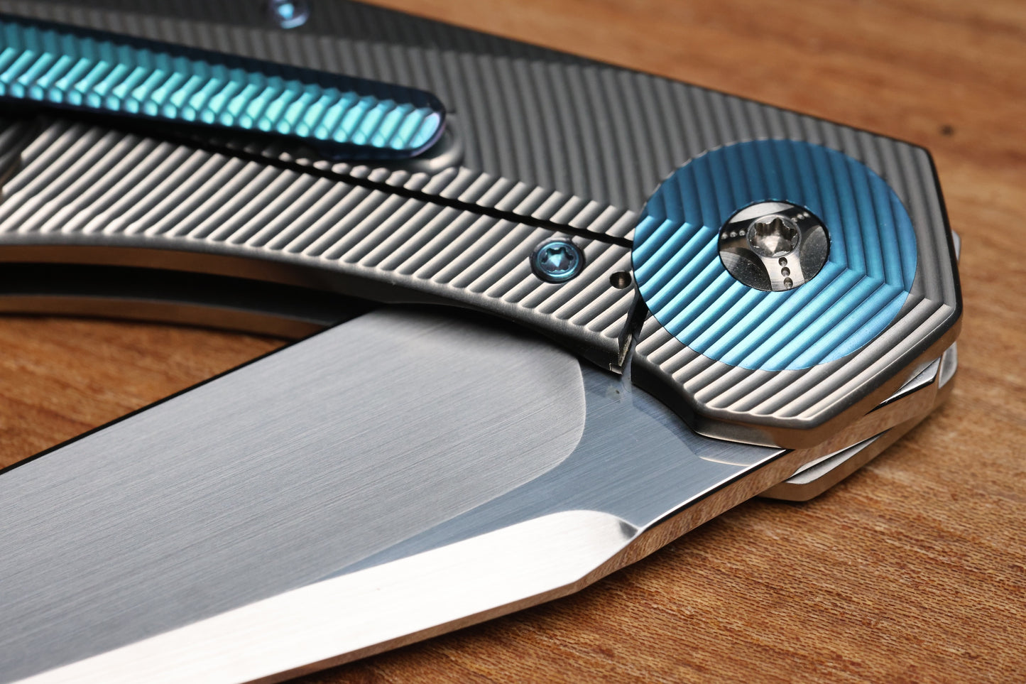 SKIFF MADE BLADES CULPRIT #124 3D MILLED TITANIUM HAND RUBBED CTS-XHP BLADE (PREOWNED)