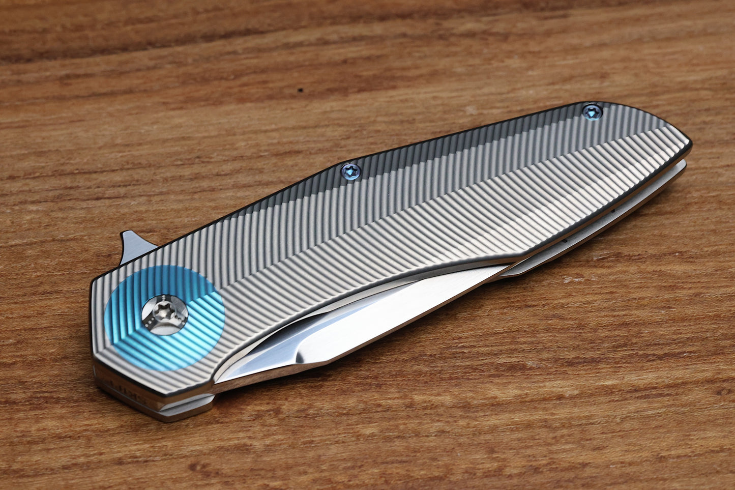 SKIFF MADE BLADES CULPRIT #124 3D MILLED TITANIUM HAND RUBBED CTS-XHP BLADE (PREOWNED)