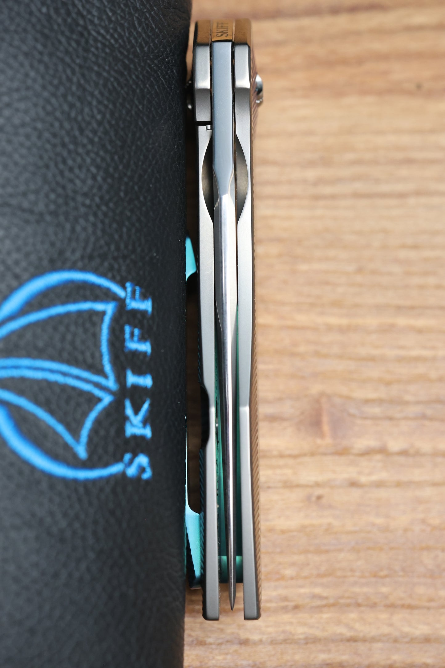 SKIFF MADE BLADES CULPRIT #124 3D MILLED TITANIUM HAND RUBBED CTS-XHP BLADE (PREOWNED)