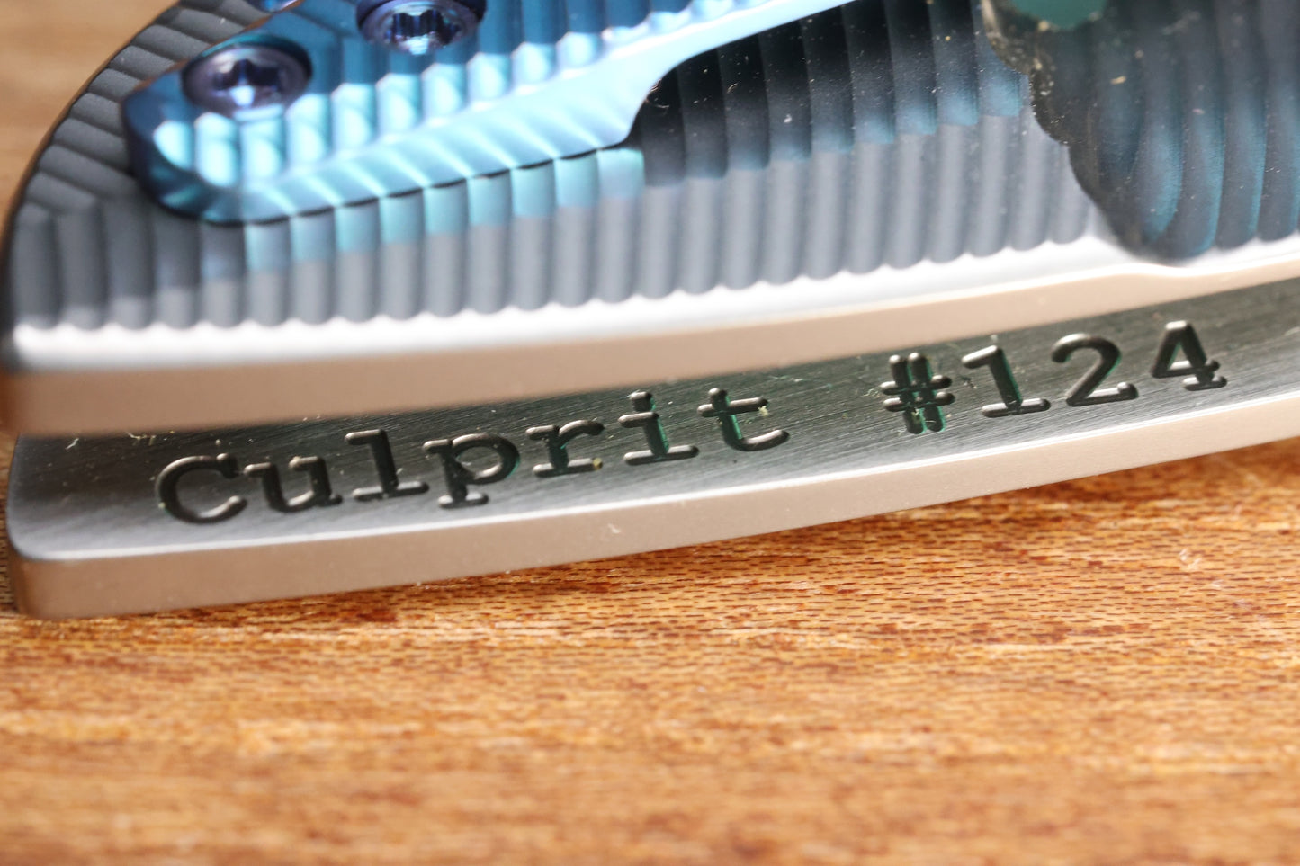 SKIFF MADE BLADES CULPRIT #124 3D MILLED TITANIUM HAND RUBBED CTS-XHP BLADE (PREOWNED)