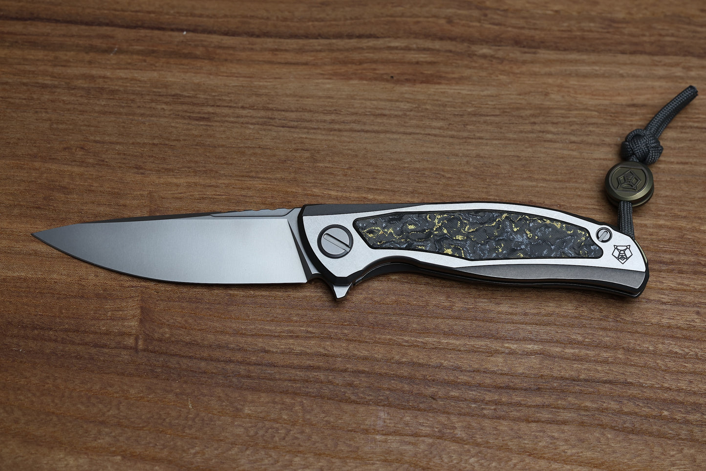 SHIROGOROV F95NL GEN 5 - BLADE SHOW EXCLUSIVE 2024 - M390 BLADE - TITANIUM HANDLE - GOLDEN SPARK TECHNOCARBO INLAYS - MRBS