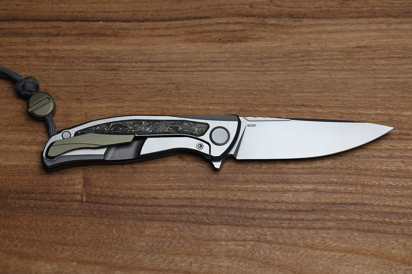 SHIROGOROV F95NL GEN 5 - BLADE SHOW EXCLUSIVE 2024 - M390 BLADE - TITANIUM HANDLE - GOLDEN SPARK TECHNOCARBO INLAYS - MRBS