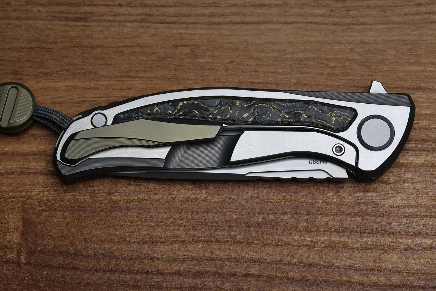 SHIROGOROV F95NL GEN 5 - BLADE SHOW EXCLUSIVE 2024 - M390 BLADE - TITANIUM HANDLE - GOLDEN SPARK TECHNOCARBO INLAYS - MRBS