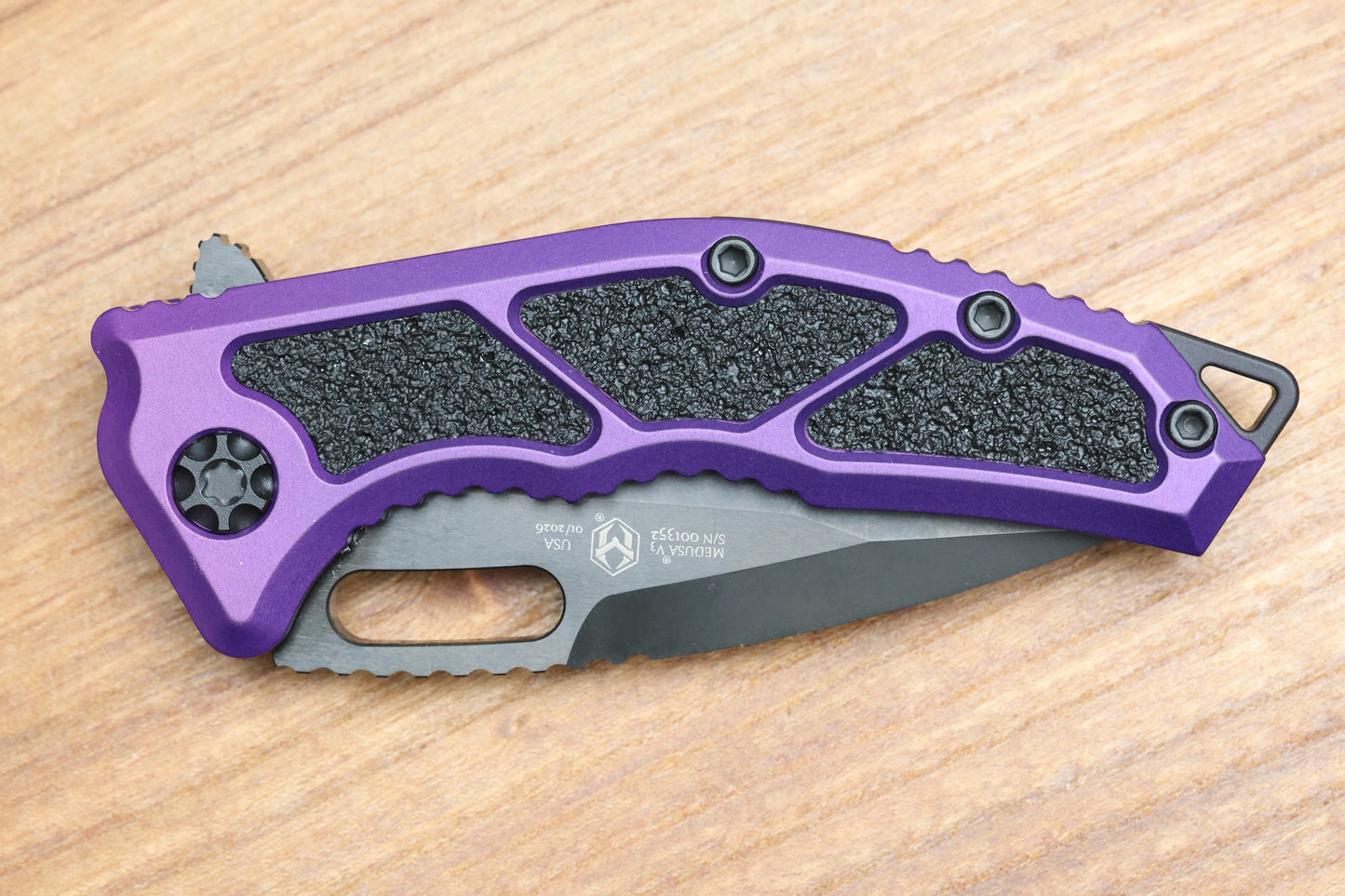 HERETIC KNIVES MEDUSA MANUAL T/E DLC STANDARD PURPLE H009-6A-PU