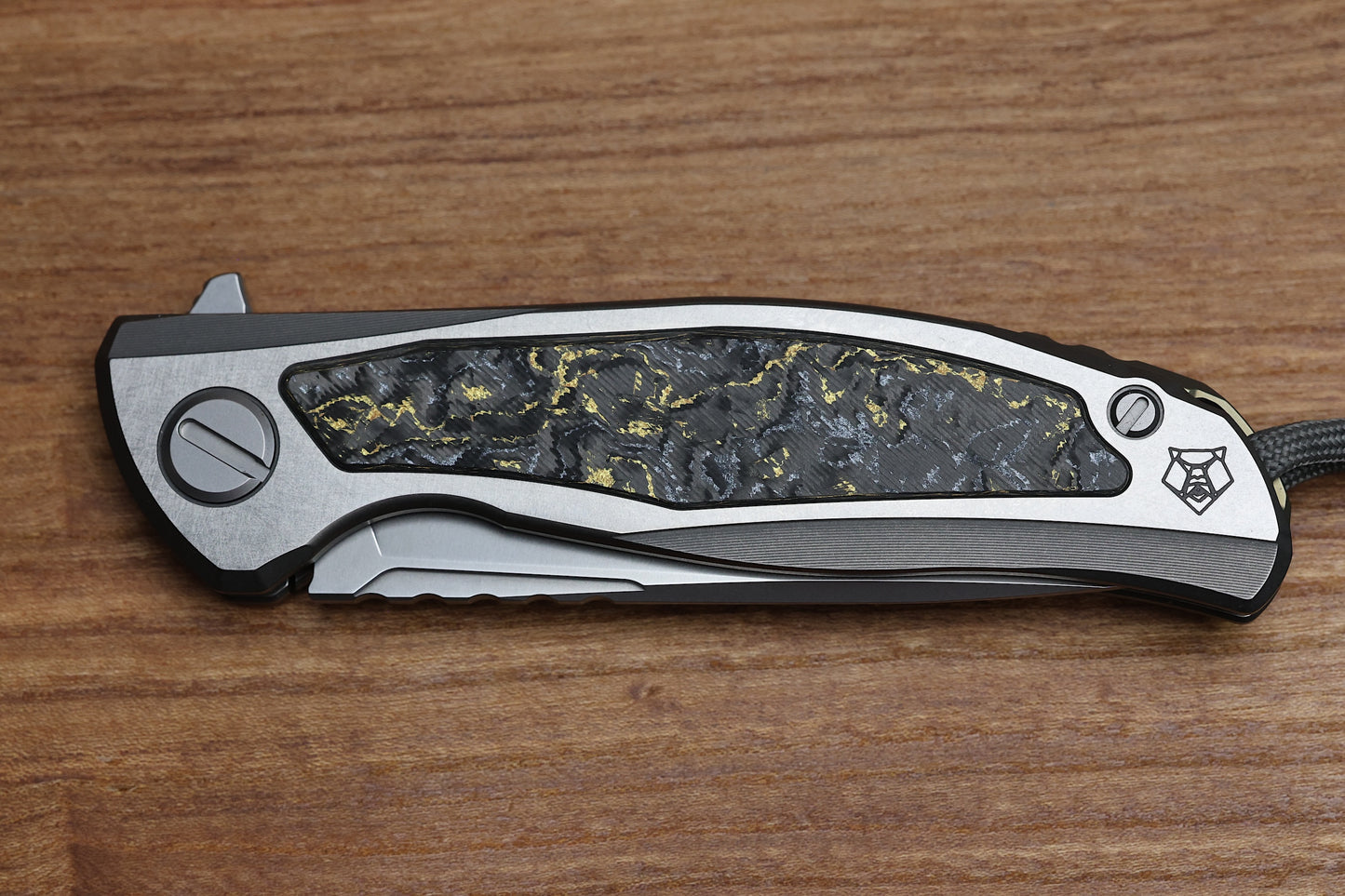 SHIROGOROV F95NL GEN 5 - BLADE SHOW EXCLUSIVE 2024 - M390 BLADE - TITANIUM HANDLE - GOLDEN SPARK TECHNOCARBO INLAYS - MRBS