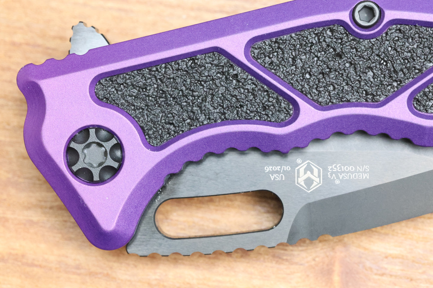 HERETIC KNIVES MEDUSA MANUAL T/E DLC STANDARD PURPLE H009-6A-PU
