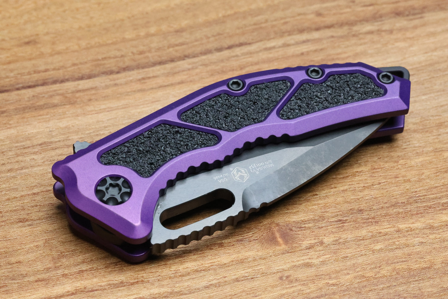 HERETIC KNIVES MEDUSA MANUAL T/E DLC STANDARD PURPLE H009-6A-PU