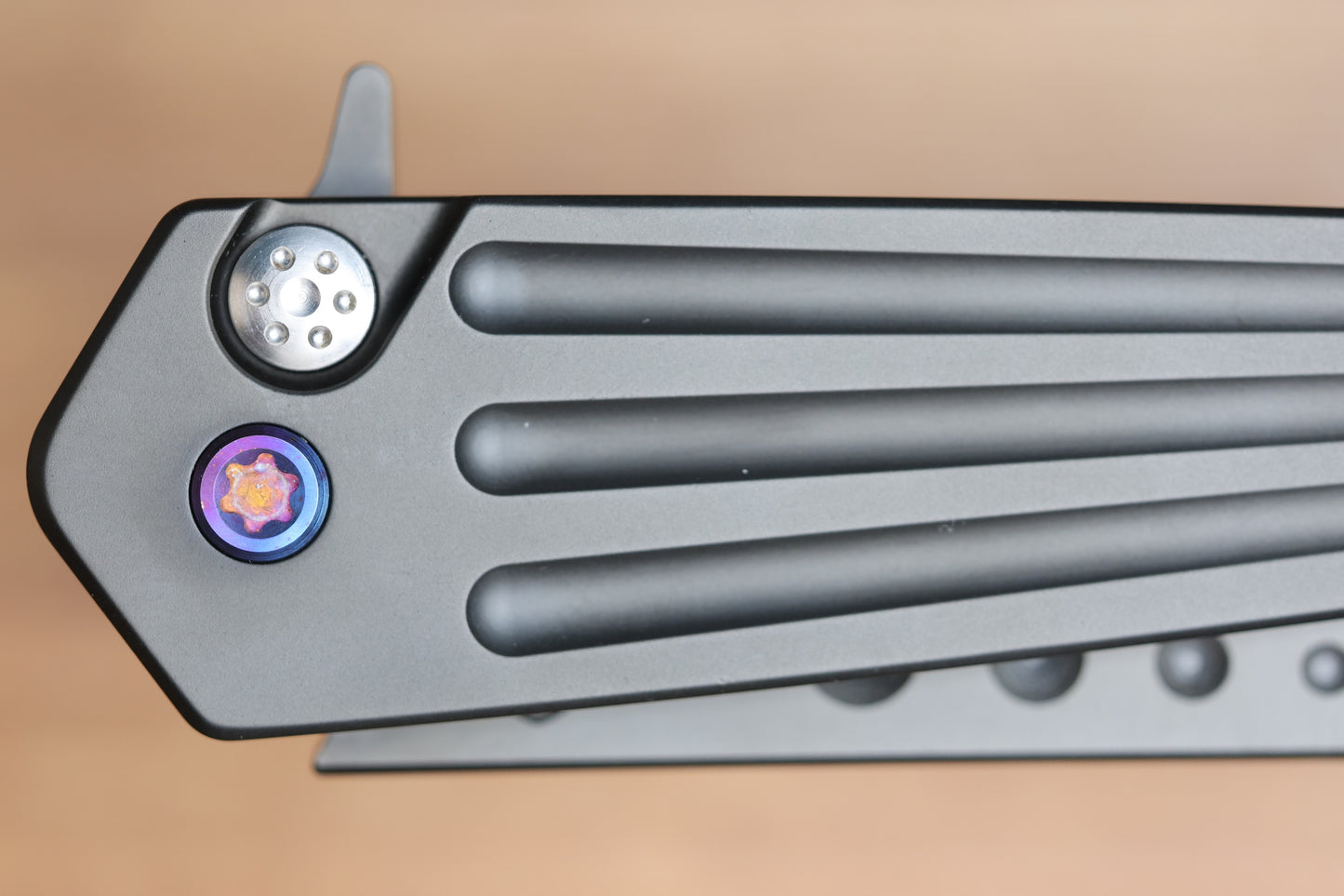 MEDFORD NOSFERATU PVD TITANIUM FLIPPER PVD S45VN BLADE (PREOWNED)