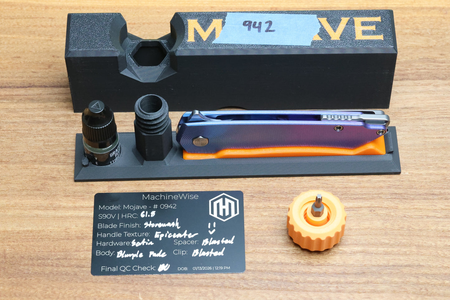 MACHINEWISE MOJAVE #942 - BLURPLE FADE TI w/S90V BLADE