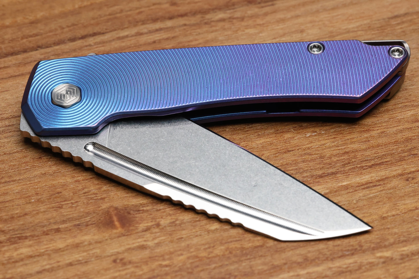 MACHINEWISE MOJAVE #942 - BLURPLE FADE TI w/S90V BLADE