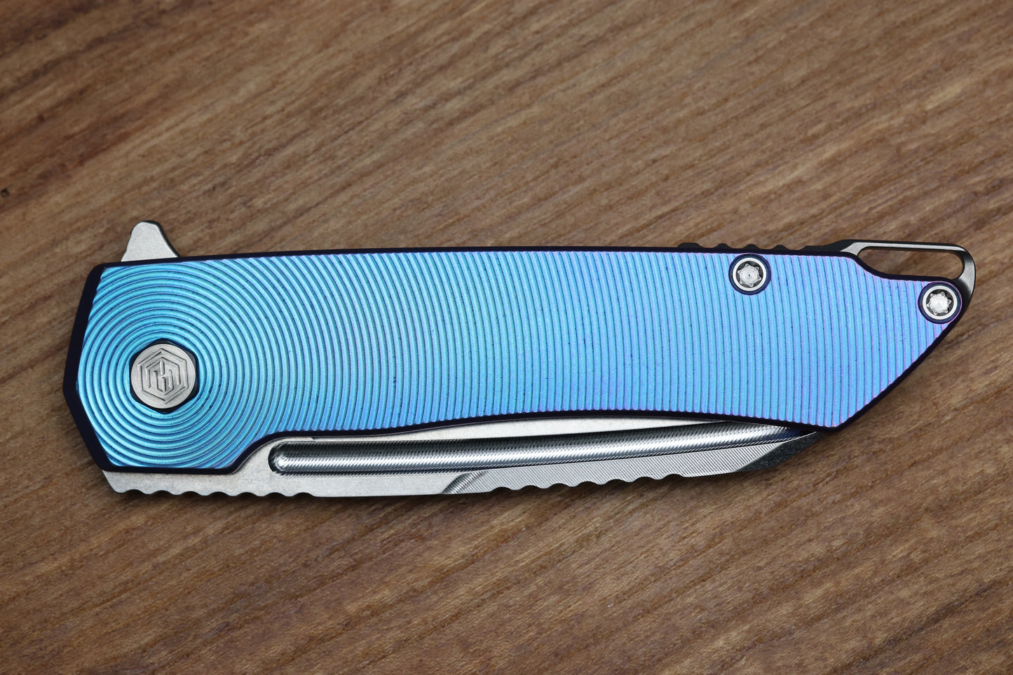 MACHINEWISE MOJAVE #942 - BLURPLE FADE TI w/S90V BLADE