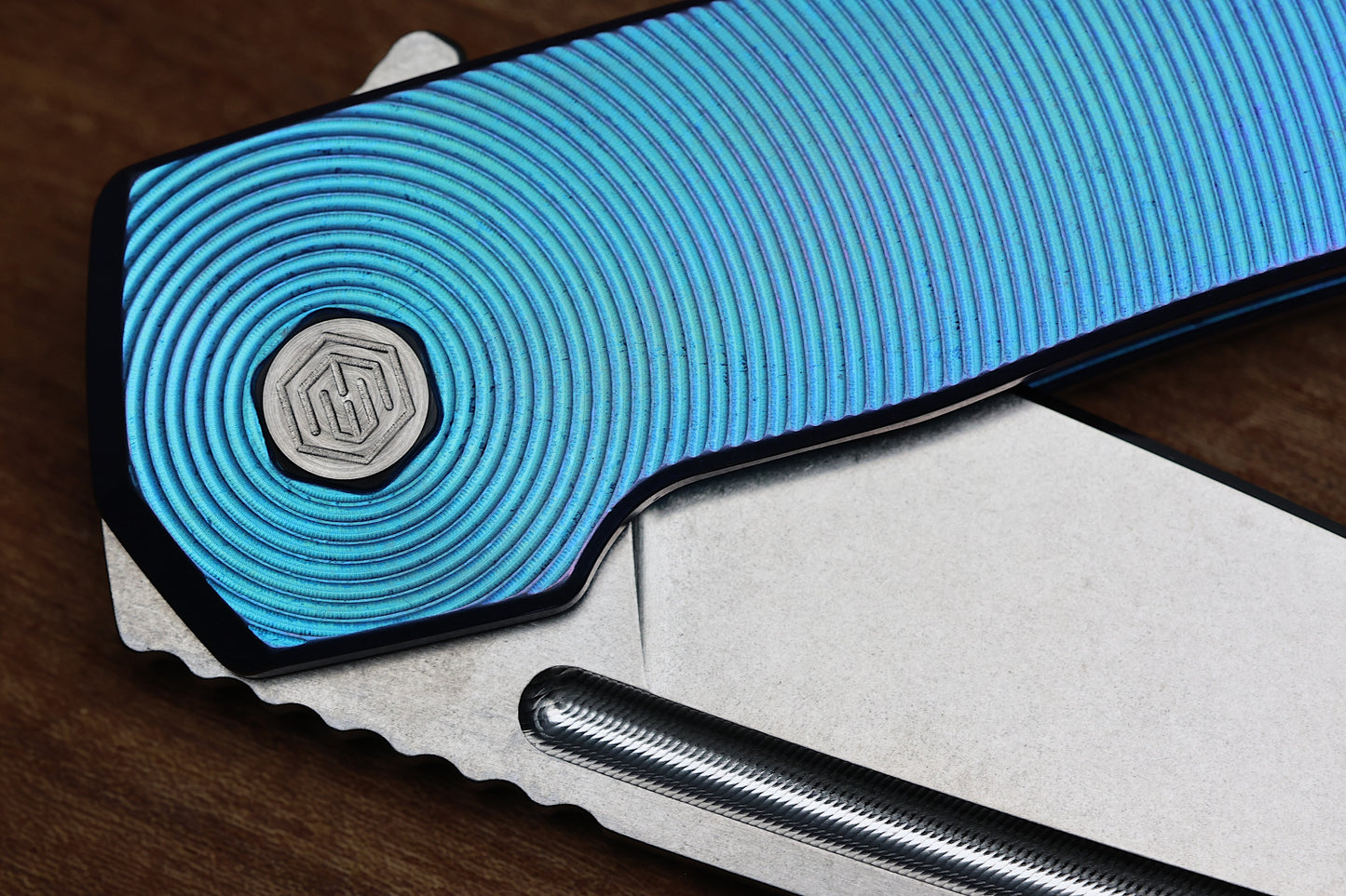 MACHINEWISE MOJAVE #942 - BLURPLE FADE TI w/S90V BLADE
