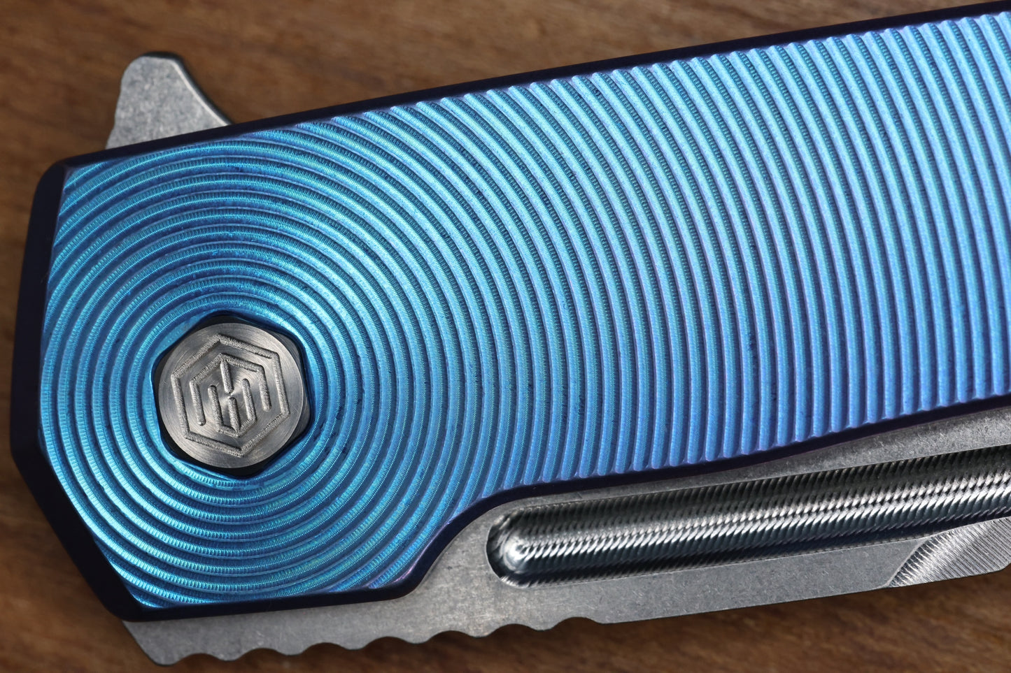 MACHINEWISE MOJAVE #942 - BLURPLE FADE TI w/S90V BLADE
