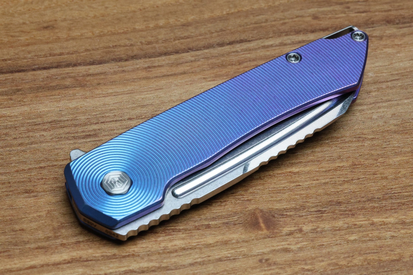 MACHINEWISE MOJAVE #942 - BLURPLE FADE TI w/S90V BLADE