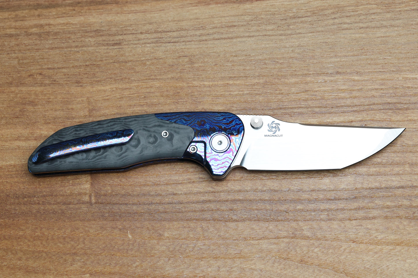 MECHFORCE & BARKER KNIVES COLLAB HOKKAIDO W/ TIMASCUS & FAT CARBON HANDLE & MAGNACUT