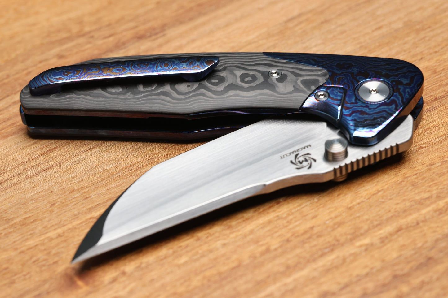 MECHFORCE & BARKER KNIVES COLLAB HOKKAIDO W/ TIMASCUS & FAT CARBON HANDLE & MAGNACUT