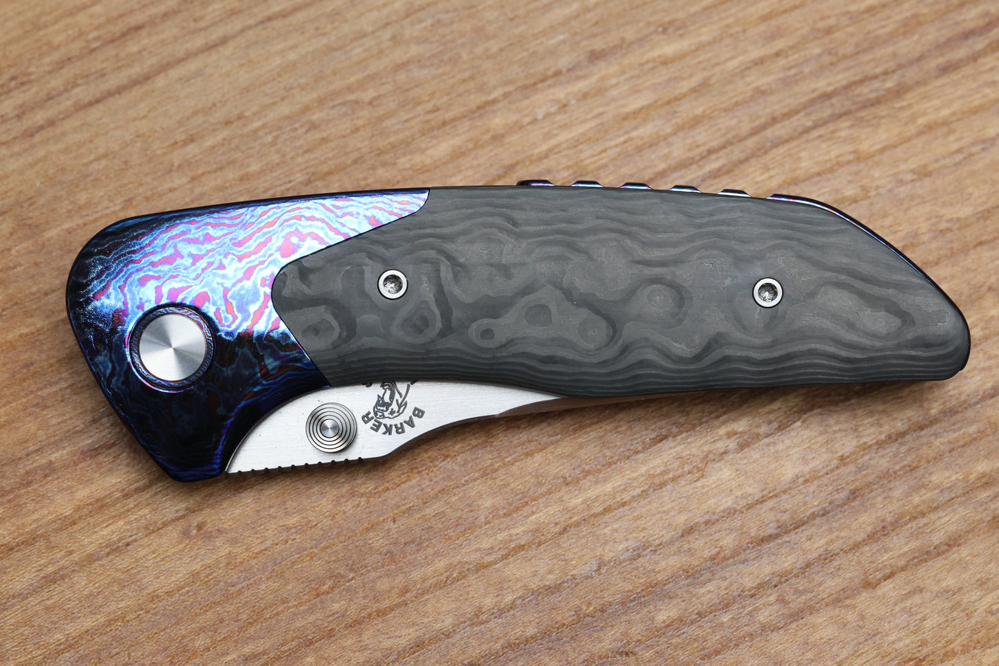 MECHFORCE & BARKER KNIVES COLLAB HOKKAIDO W/ TIMASCUS & FAT CARBON HANDLE & MAGNACUT