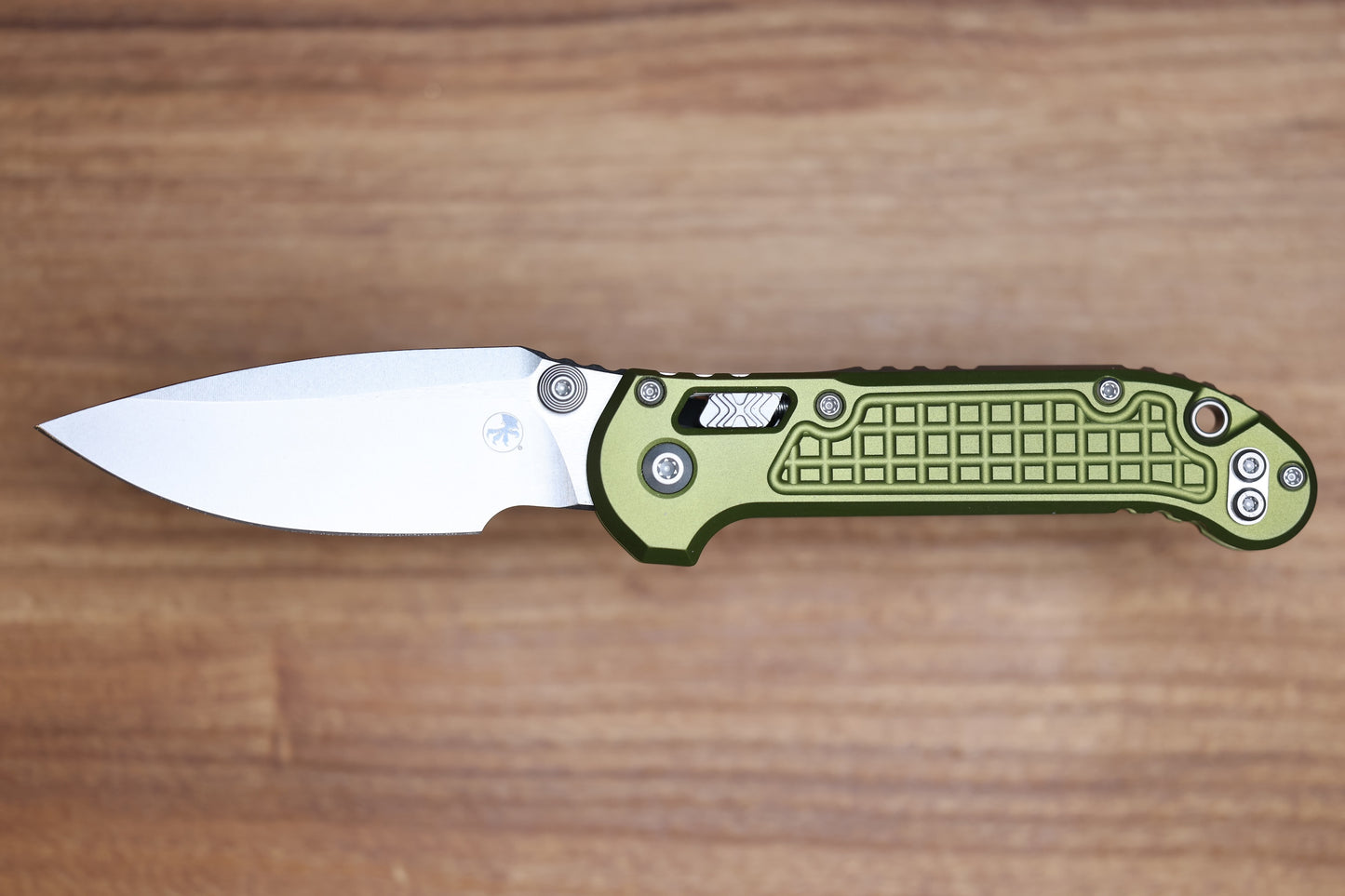 MICROTECH KNIVES LUDT RAM-LOK W/ OD GREEN FRAG HANDLE & STONEWASH DROP POINT 1135RL-10FROD