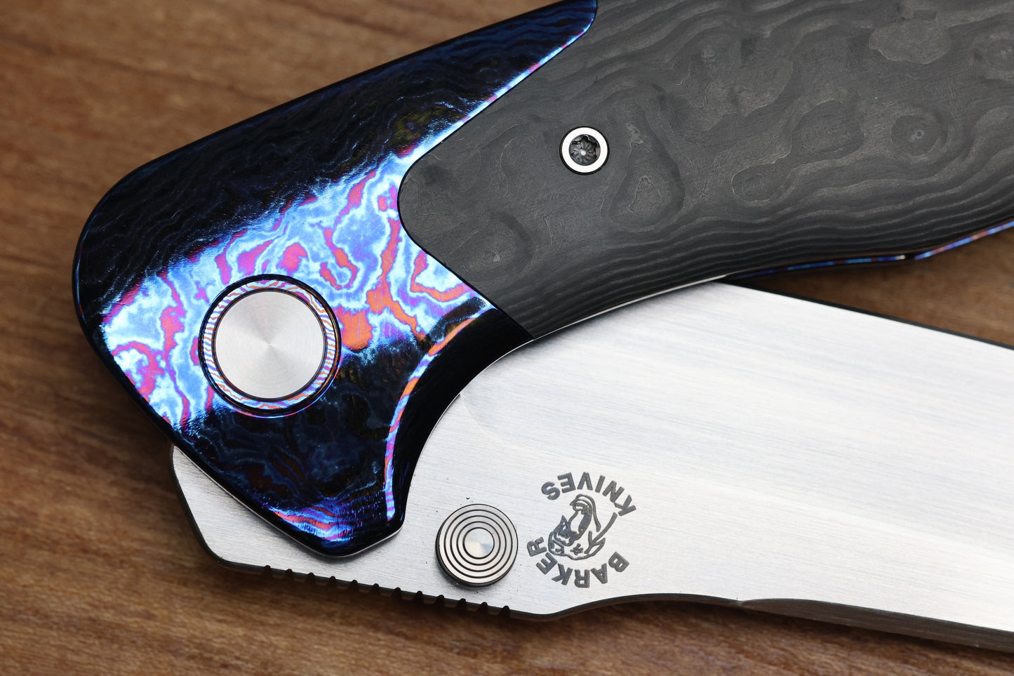 MECHFORCE & BARKER KNIVES COLLAB HOKKAIDO W/ TIMASCUS & FAT CARBON HANDLE & MAGNACUT
