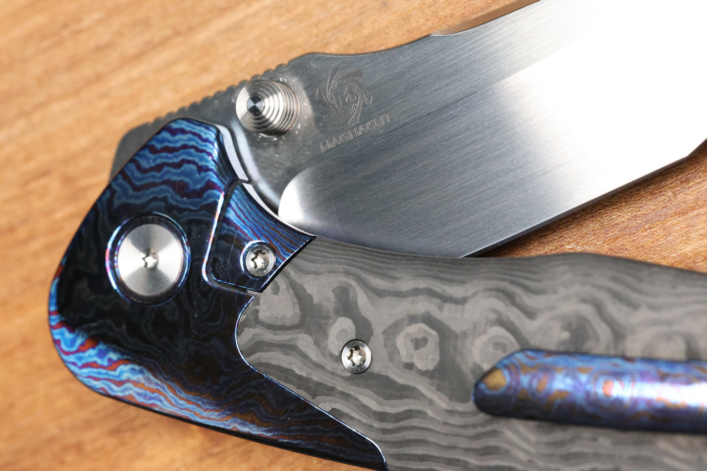 MECHFORCE & BARKER KNIVES COLLAB HOKKAIDO W/ TIMASCUS & FAT CARBON HANDLE & MAGNACUT