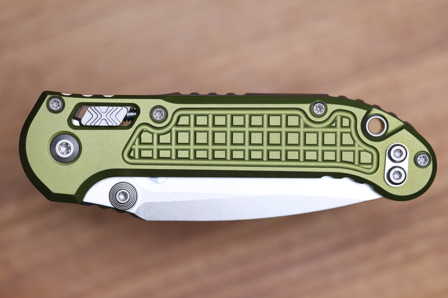 MICROTECH KNIVES LUDT RAM-LOK W/ OD GREEN FRAG HANDLE & STONEWASH DROP POINT 1135RL-10FROD