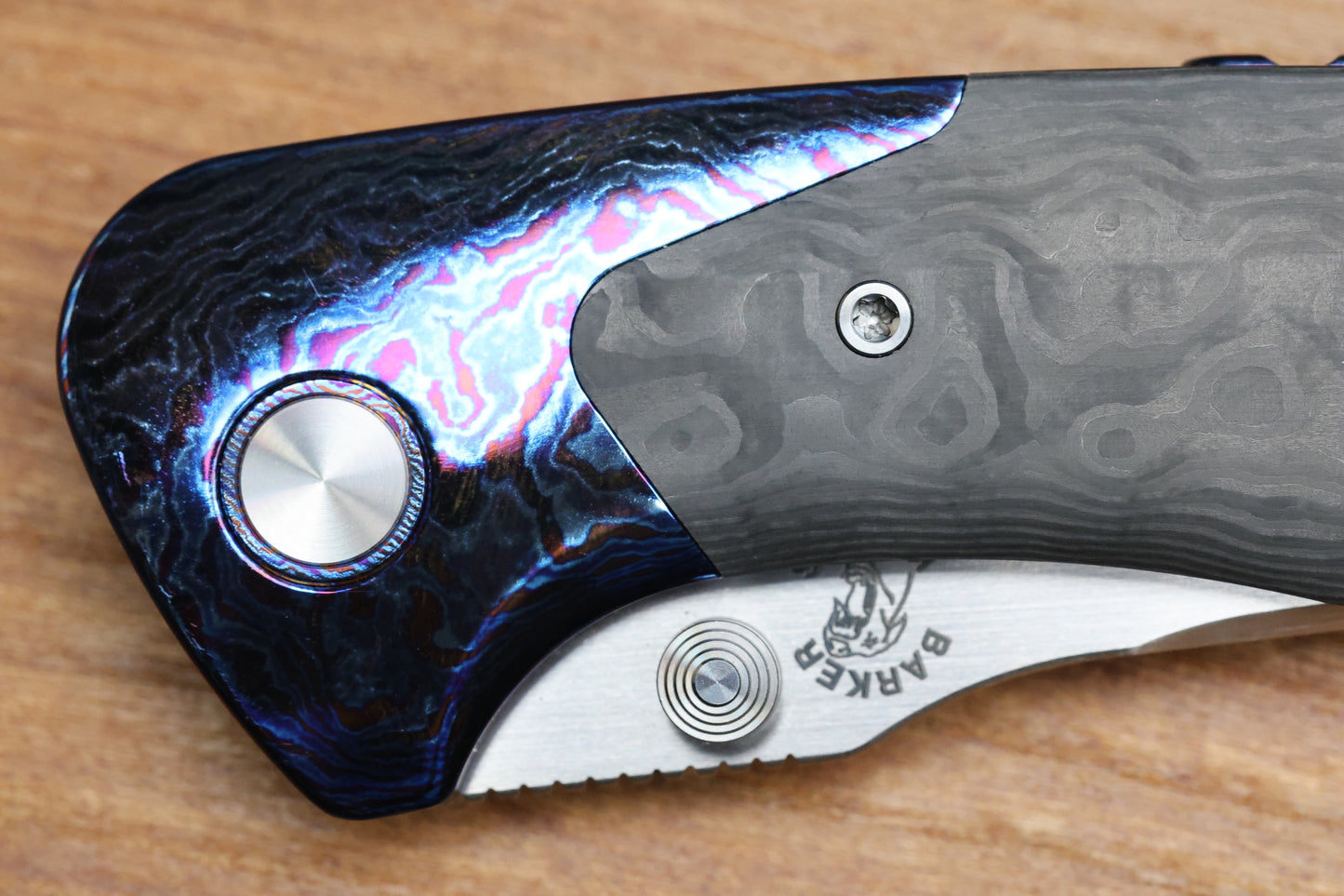 MECHFORCE & BARKER KNIVES COLLAB HOKKAIDO W/ TIMASCUS & FAT CARBON HANDLE & MAGNACUT