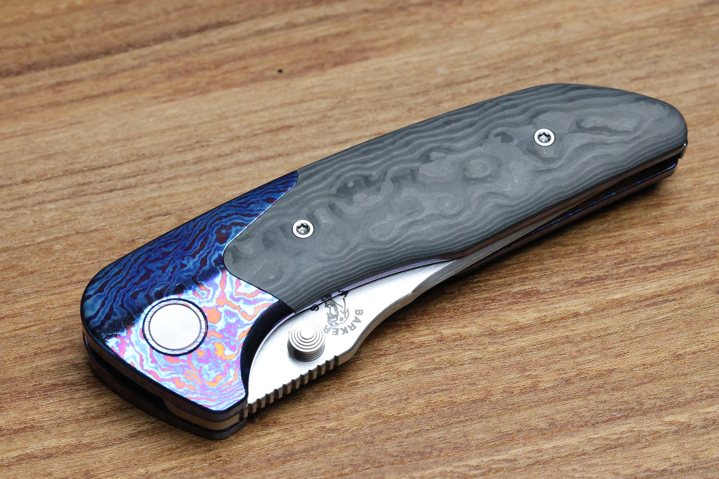 MECHFORCE & BARKER KNIVES COLLAB HOKKAIDO W/ TIMASCUS & FAT CARBON HANDLE & MAGNACUT