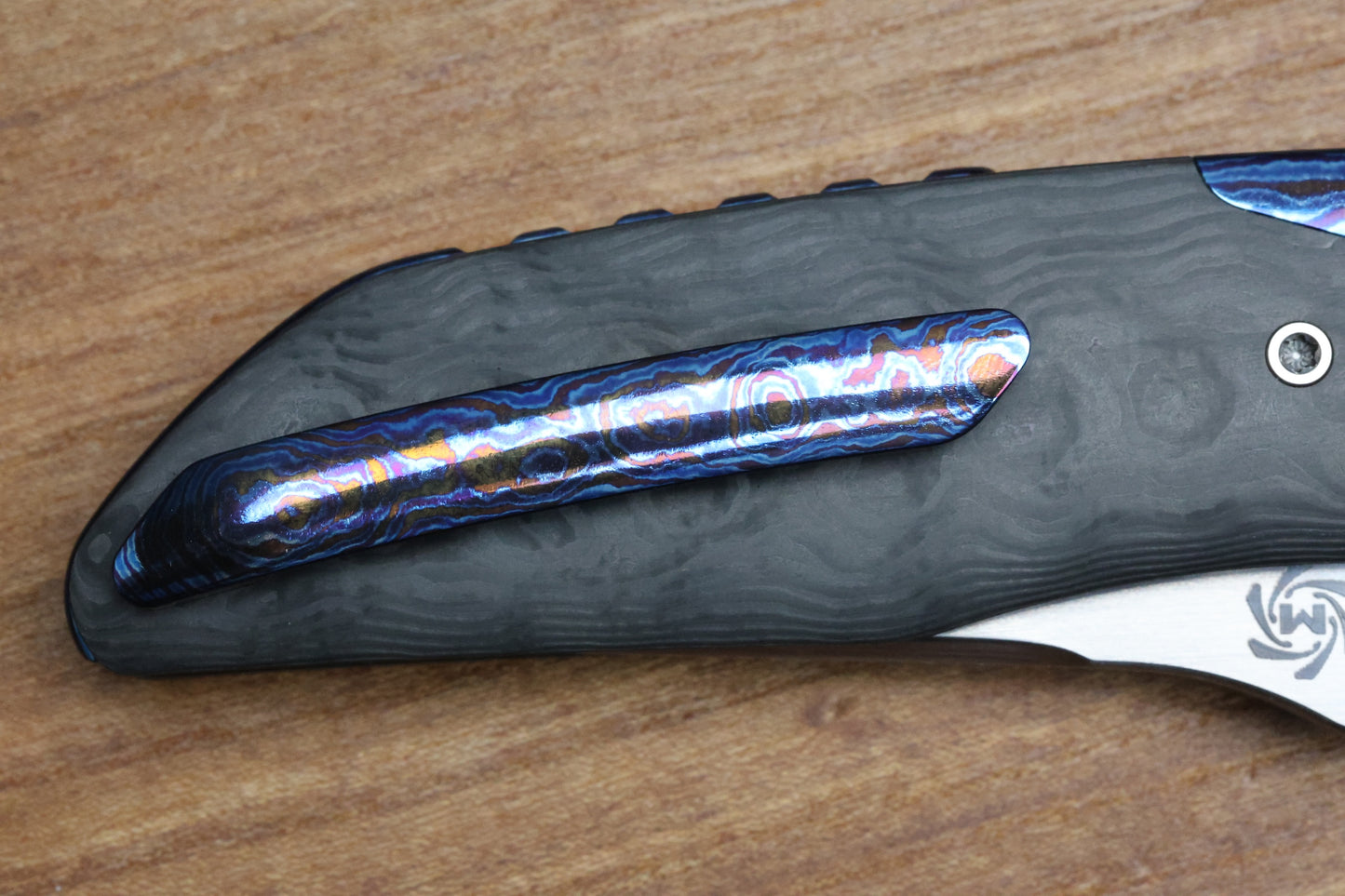 MECHFORCE & BARKER KNIVES COLLAB HOKKAIDO W/ TIMASCUS & FAT CARBON HANDLE & MAGNACUT