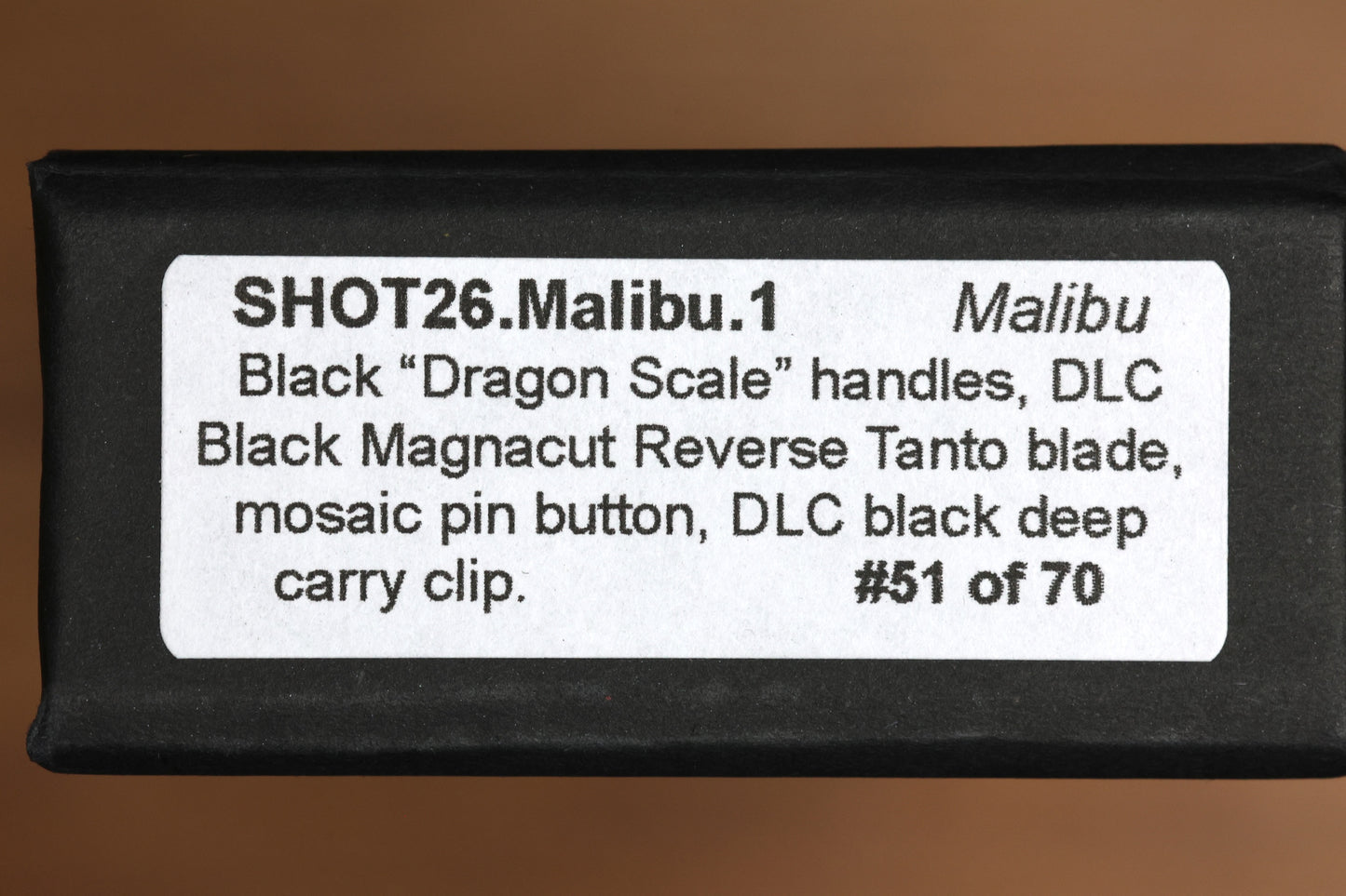 PRO-TECH MALIBU BUTTON LOCK DRAGON SCALES 3.3" DLC REVERSE TANTO SHOT SHOW 2026