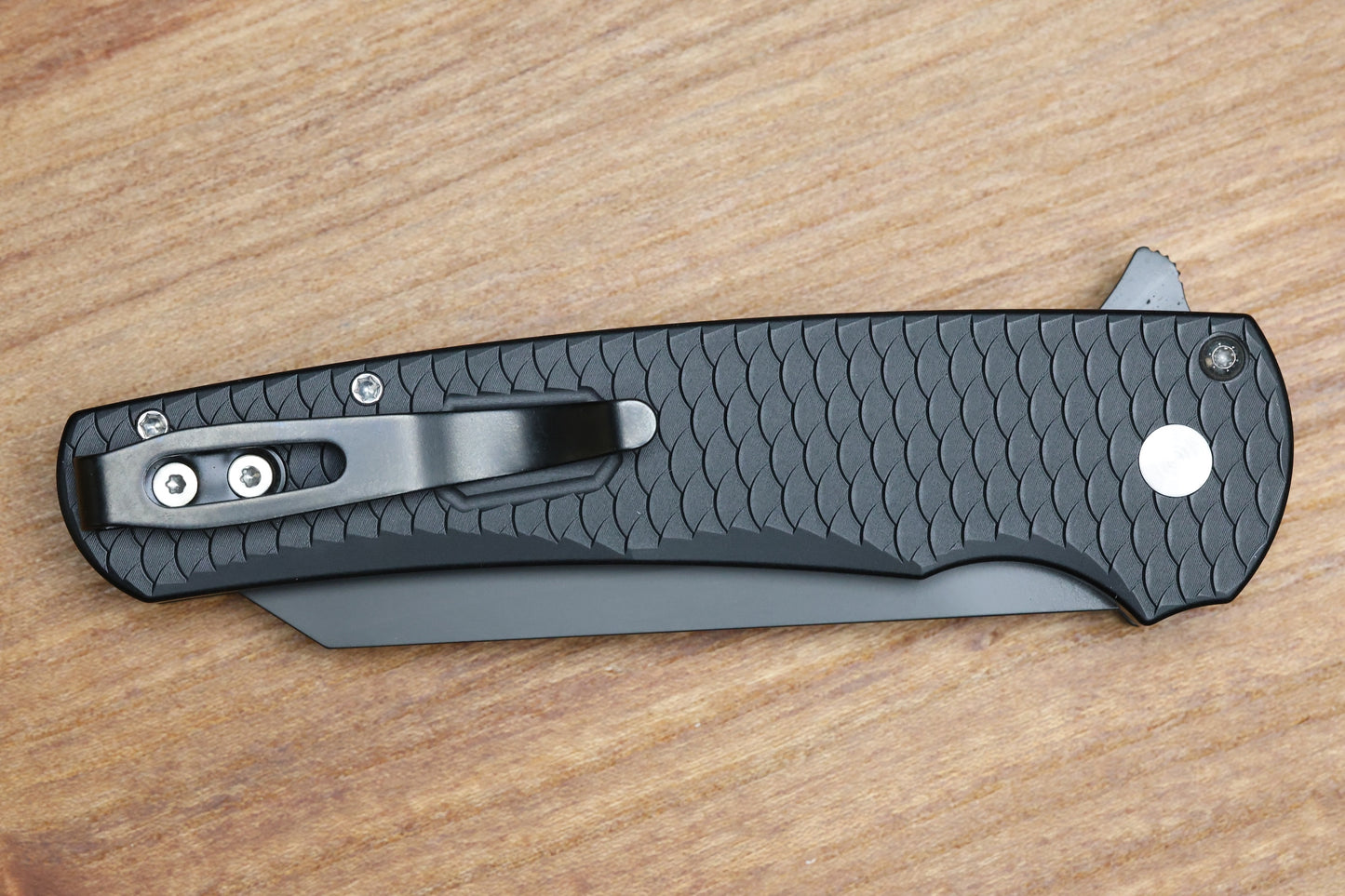 PRO-TECH MALIBU BUTTON LOCK DRAGON SCALES 3.3" DLC REVERSE TANTO SHOT SHOW 2026