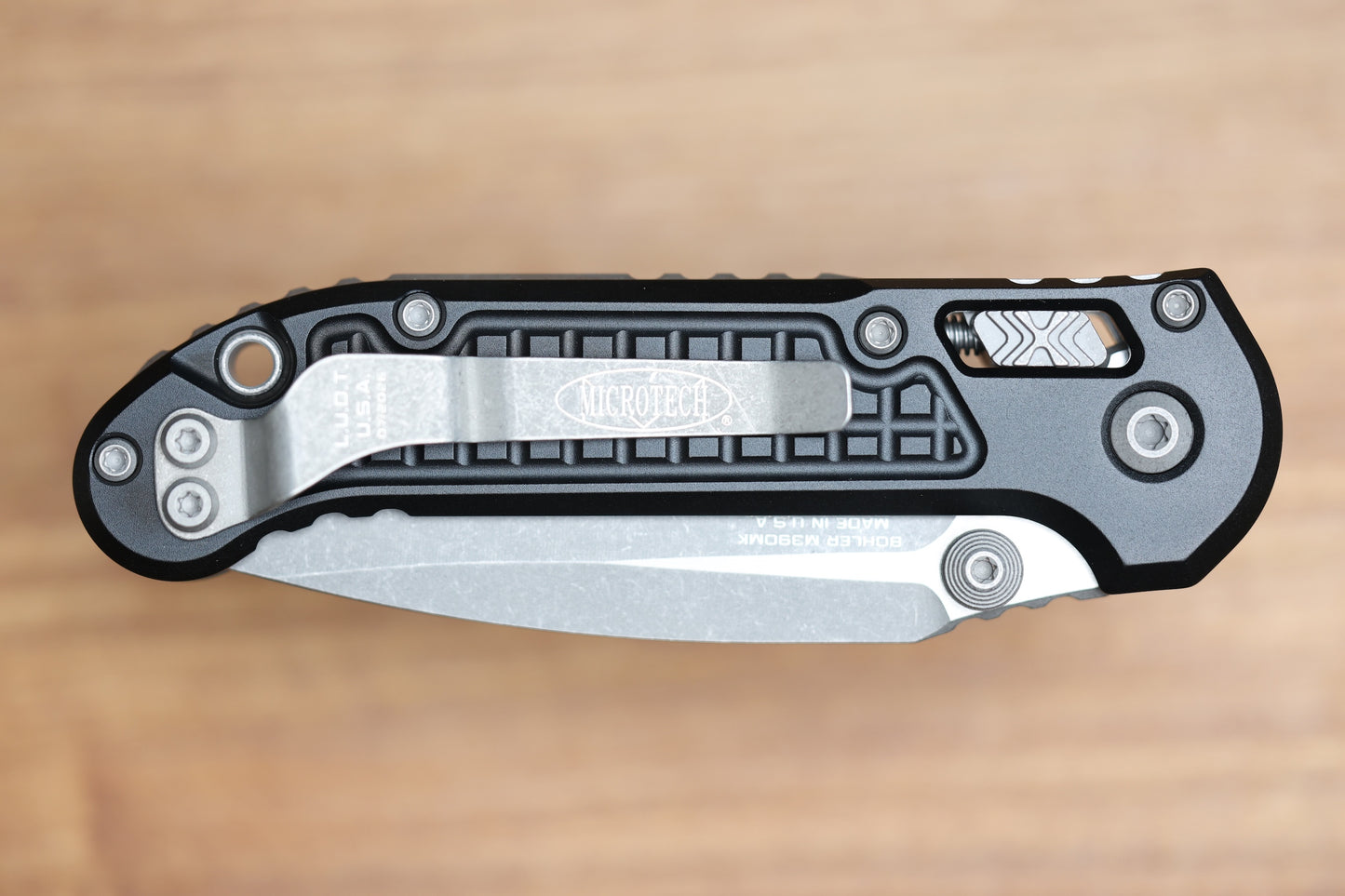 MICROTECH KNIVES LUDT RAM-LOK W/ BLACK FRAG HANDLE & APOCALYPTIC DROP POINT 1135RL-10APFR