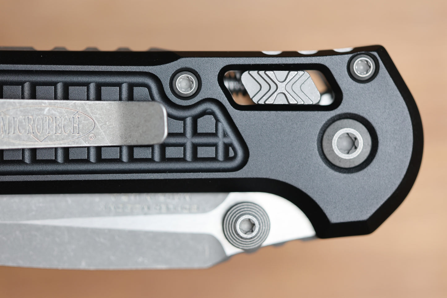 MICROTECH KNIVES LUDT RAM-LOK W/ BLACK FRAG HANDLE & APOCALYPTIC DROP POINT 1135RL-10APFR