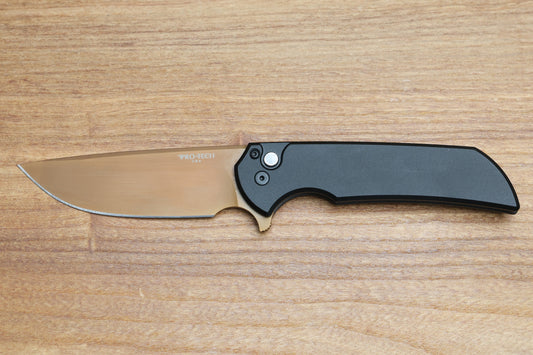 PRO-TECH MORDAX BUTTON LOCK 3.5" TAN PVD SHOT SHOW 2026