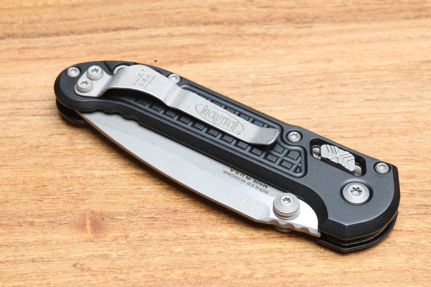 MICROTECH KNIVES LUDT RAM-LOK W/ BLACK FRAG HANDLE & APOCALYPTIC DROP POINT 1135RL-10APFR